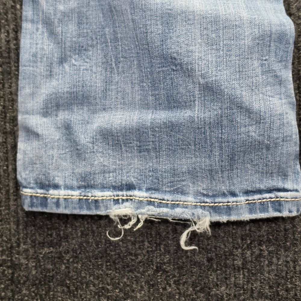 Miss Me Bootcut Jeans Womens 31 Blue Good Fleur De Lis Embroidered Studded Y2K - Picture 10 of 16